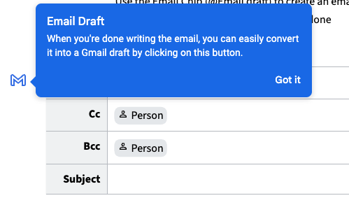 Email draft