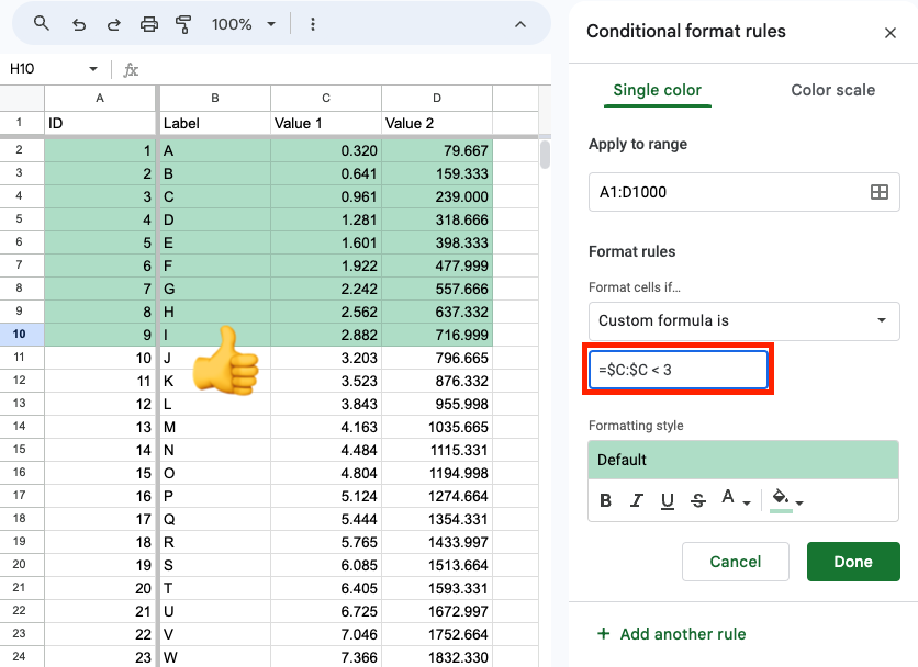 Correct way to conditionally format